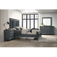 Semaj Wood Bedroom Set With Shiplap Panel Queen Bed, Dresser, Mirror, and Nightstand by Laurel Foundry Modern Farmhouse