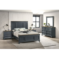 Semaj Wood Bedroom Set With Shiplap Panel Queen Bed, Dresser, Mirror, and Two Nightstands by Laurel Foundry Modern Farmhouse