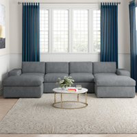 Tondreau Massasoit 134" Wide Reversible Large Sectional with Ottoman