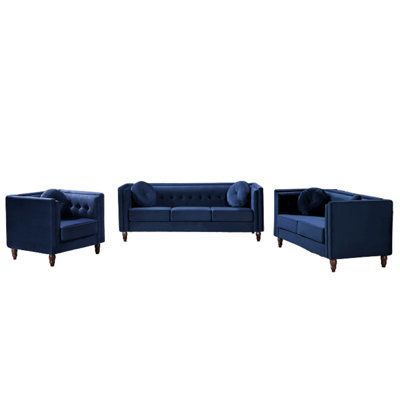 Deloyd 3 Piece Velvet Living Room Set