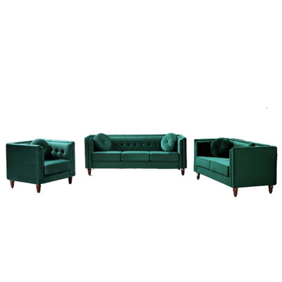 Deloyd 3 Piece Velvet Living Room Set