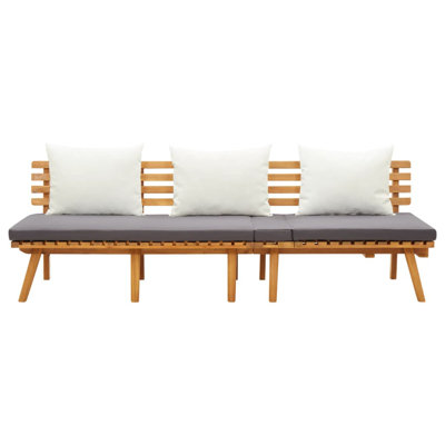 Devven 78.7" Wide Acacia Wood Species Rectangle Patio Daybed with Cushions by George Oliver