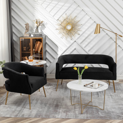 Chynna 2 Piece Velvet Living Room Set by Everly Quinn