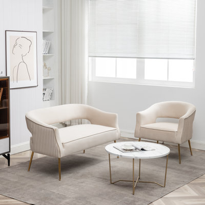 Chynna 2 Piece Velvet Living Room Set