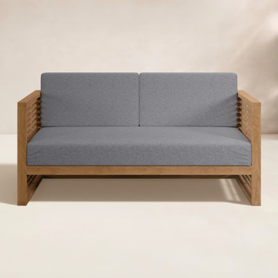 Teak Wood Outdoor Patio Loveseat