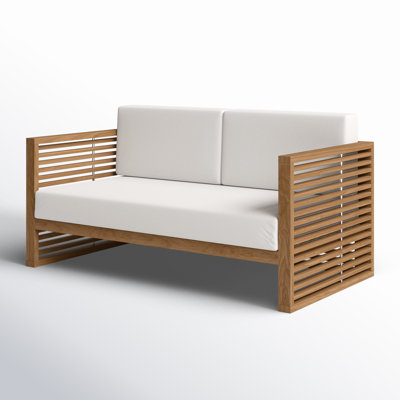 Teak Wood Outdoor Patio Loveseat by Modway