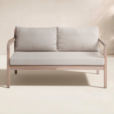 Amina 58" Wide Outdoor Love Seat with Cushions by Joss & Main