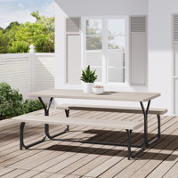 6/8-Person Long Wood-grain Picnic Table Set Outdoor Dining Set by Ebern Designs