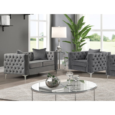 Brenda Modern 2 Pieces Living Room Set by House of Hampton
