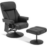 Sealey Swivel Recliner with Ottoman, Reclining Chair with Massage, Faux Leather Lounge Chairs by Trule