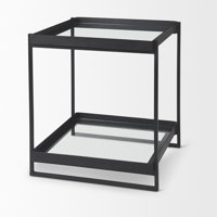 Glass Frame End Table with Storage by 17 Stories