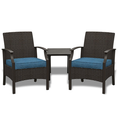 Emmerlyn 3 Piece Rattan Seating Group with Cushions by Winston Porter