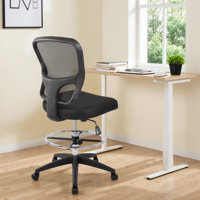Jonilda Drafting Chair with Footrest Ergonomic Swivel Armless Mesh Office Desk Chair for Home Office, Drafting, Computer Work