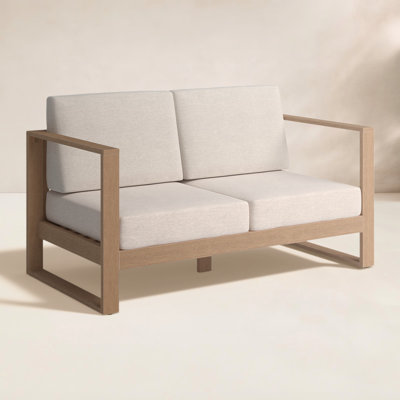 Evie-Lee 63" Wide Outdoor Loveseat with Cushions by Linon