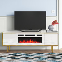 Wirksworth TV Stand for TVs up to 75" with Electric Fireplace Included by Willa Arlo Interiors