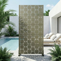 Metal Privacy Screen Fence Panel Square Pattern by Dovelina