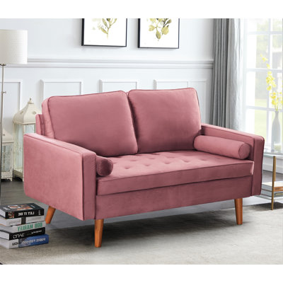 Ellysia 58" Velvet Square Arm Loveseat by Mercer41