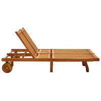 Faylee 80" Long Acacia Single chaise with Cushions by Winston Porter