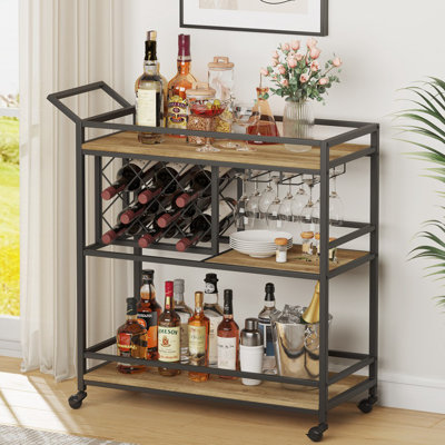 Guinna Industrial Bar Cart by 17 Stories