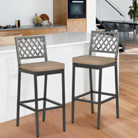 Randin 40.1" Patio Bar Stool with Cushion by Ebern Designs