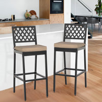 Randin 40.1" Patio Bar Stool with Cushion by Ebern Designs