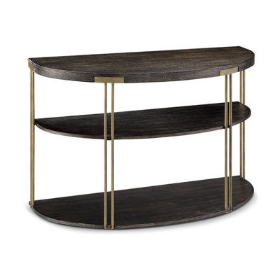 Fateema 30" Brushed Half-moon Modern Console Table with Storage by Mercer41
