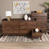 Lena Mid-Century Modern Wood 3-Piece Storage Set by Corrigan Studio