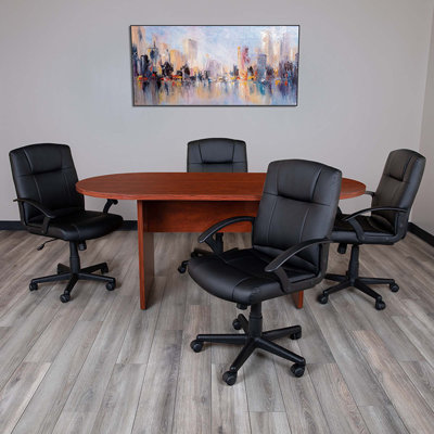 Yandi Racetrack Meeting Table and Chair Set by Inbox Zero