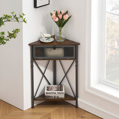 Kempst Steel 1 Drawer 1 Door Corner Accent cabinet by Trent Austin Design