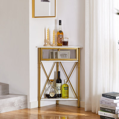 Kempst Steel 1 Drawer 1 Door Corner Accent cabinet by Trent Austin Design