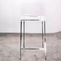 Krasimira Melissa Acrylic Counter Stool With Metal Sleet Legs