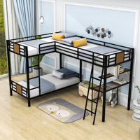 Reisinger Twin Over Twin & Twin Bunk Bed with Built-in-Desk by Mason & Marbles