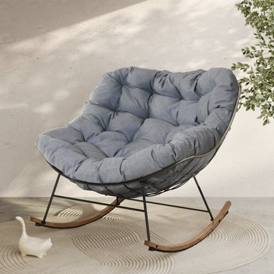 Outdoor Gifty Rocking Metal Chair with Cushions by Corrigan Studio