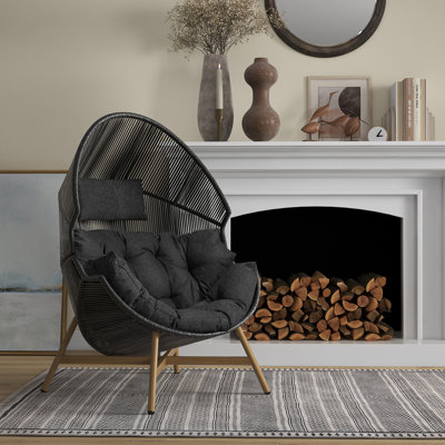Alpharetta 39" W Revolution Performance Fabrics Papasan Chair with Cushion by Langley Street