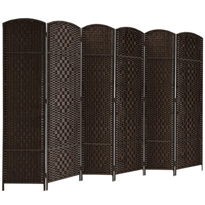 Guilhermina 6ft Lightweight Room Divider Weave Fiber Privacy Folding Screen Freestanding Dual-hinges by Winston Porter