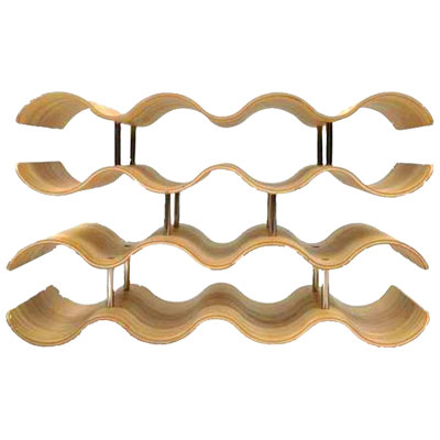 Korilynn Solid Wood Wall Mounted Wine Bottle Rack in Brown by Arlmont & Co.