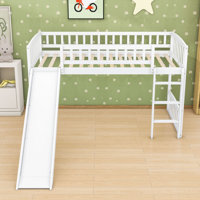Fabiyi Twin size Loft Bed,Wood Loft Bed with Slide and Ladder by Harriet Bee