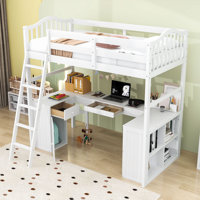 Esias Twin 2 Drawer Loft Loft Bed Bed with Shelves by Harriet Bee by Harriet Bee
