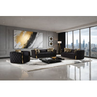 Doruk 3 - Piece Velvet Living Room Set by House of Hampton
