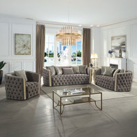 Doruk 3 - Piece Velvet Living Room Set by House of Hampton