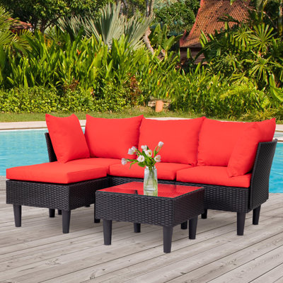 Dornisha 5 Piece Sofa Seating Group with Cushions