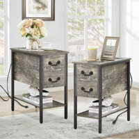 Ortha 2 - Drawer End Table Set with Built-in Outlets by 17 Stories