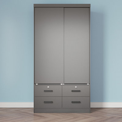 Toles Modern Double Sliding Door Armoire by Ebern Designs