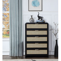 Tico 5 Drawer 32" W Solid Wood Chest by Bayou Breeze