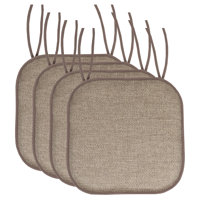 Cameron Memory Foam No Slip Back 16" x 16" Chair Pad Cushion with Ties by Ebern Designs