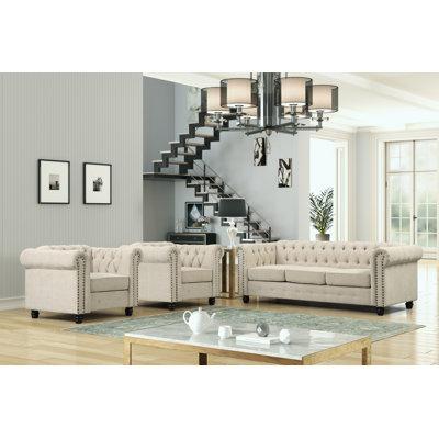 Beachum 3 Piece Living Room Set