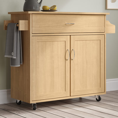 Kitchen Island With Spice Rack And Storage Cabinet - Rolling Cart With Drawers To Use As Coffee Bar, Microwave Stand, Or Storage by Ebern Designs