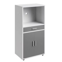 Ednesha 47" Kitchen Pantry, Microwave Stand with Drawer - Rolling Storage Cabinet with Doors and Locking Wheels - Freestanding Kitchen Storage by Ebern Designs