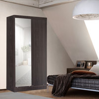Shao Sliding doors full body mirror wardrobe with 2 drawers by Ebern Designs