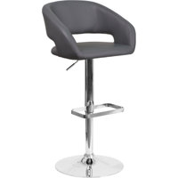 Amberlie Modern Upholstered Adjustable-Height Barstool with Footrest by Flash Furniture by Wade Logan
